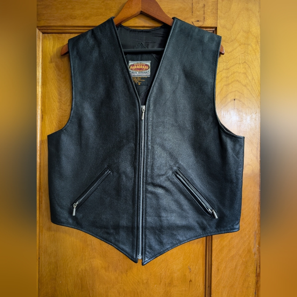 Vintage Paragraff Leather Vest Men's Size Medium